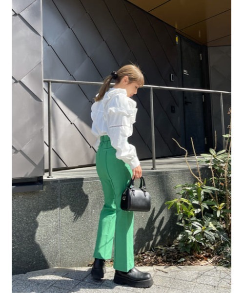 SLY（スライ）の「STAND COLLAR FRILL BLOUSE スタンドカラ― フリル ブラウス（シャツ/ブラウス・レディース・オフホワイト/ブラック・FREE）」の19枚目の写真