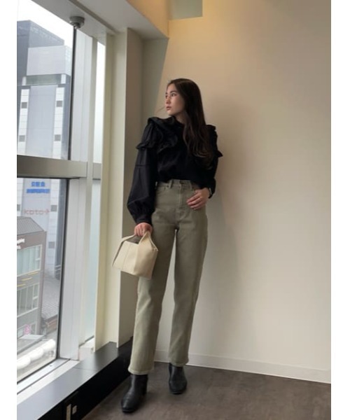 SLY（スライ）の「STAND COLLAR FRILL BLOUSE スタンドカラ― フリル ブラウス（シャツ/ブラウス・レディース・オフホワイト/ブラック・FREE）」の18枚目の写真