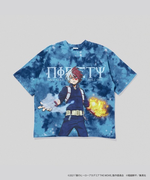 9090(ナインティナインティ)の「僕のヒーローアカデミア × 9090 TODOROKI Tee(Tシャツ/カットソー・メンズ・ブルー系その他/ブラック系その他・X-LARGE/LARGE/MEDIUM)」の2枚目の写真