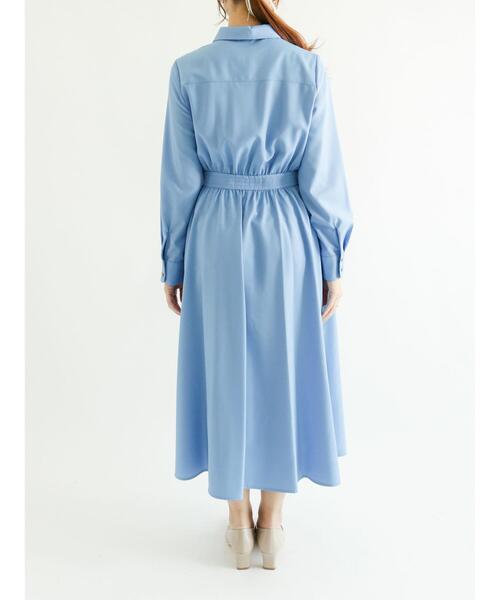 Te chichi（テチチ）の「ウエスト切替えシャツワンピース（ワンピース・レディース・ネイビー/ブルー/カーキ・ﾌﾘ-）」の6枚目の写真