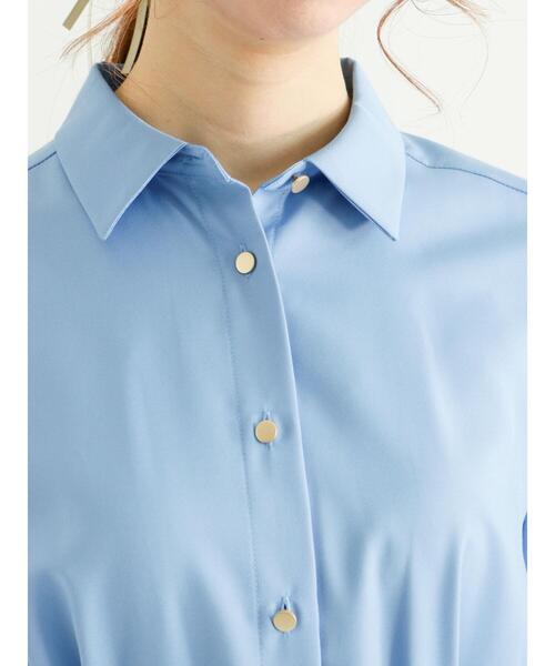 Te chichi（テチチ）の「ウエスト切替えシャツワンピース（ワンピース・レディース・ネイビー/ブルー/カーキ・ﾌﾘ-）」の7枚目の写真