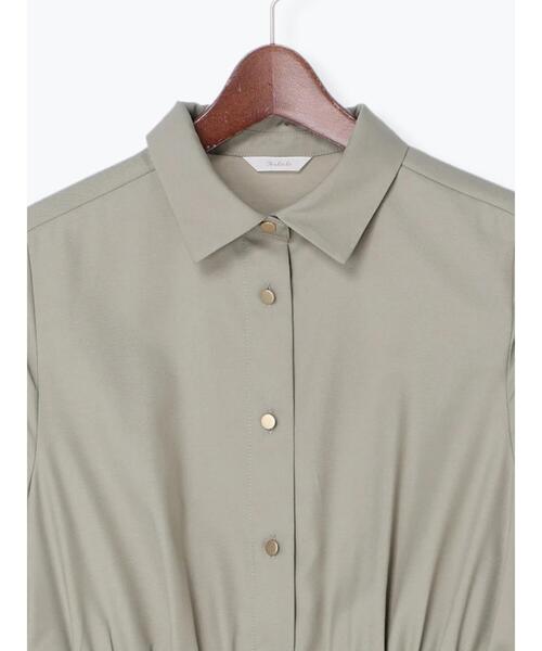 Te chichi（テチチ）の「ウエスト切替えシャツワンピース（ワンピース・レディース・ネイビー/ブルー/カーキ・ﾌﾘ-）」の13枚目の写真