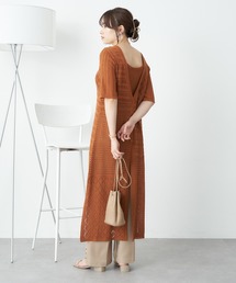 earth music&ecology | ２ｗａｙパッチワークロングニット(ワンピース)