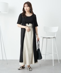 earth music&ecology | ２ｗａｙパッチワークロングニット(ワンピース)