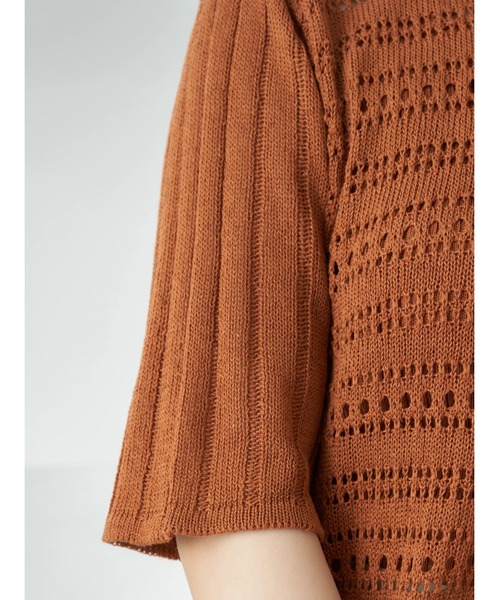 earth music&ecology（アースミュージックアンドエコロジー）の「2wayパッチワークロングニット（ワンピース・レディース・ブラック/オレンジ/サックスブルー・FREE）」の10枚目の写真