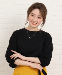 Cutie Blonde | レース切替五分袖プルオーバー(Tシャツ/カットソー)