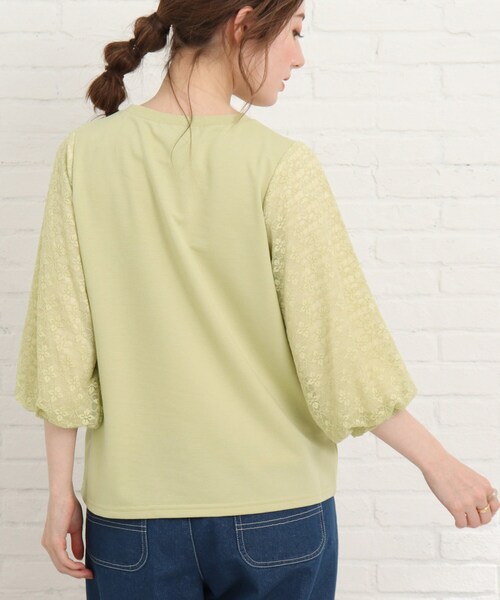 Cutie Blonde（キューティーブロンド）の「◆レース切替五分袖プルオーバー（Tシャツ/カットソー・レディース・レモンイエロー/ブラック/オフホワイト・02/03/01）」の10枚目の写真