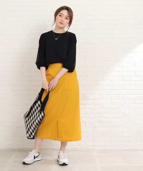 Cutie Blonde（キューティーブロンド）の「◆レース切替五分袖プルオーバー（Tシャツ/カットソー・レディース・レモンイエロー/ブラック/オフホワイト・02/03/01）」の11枚目の写真