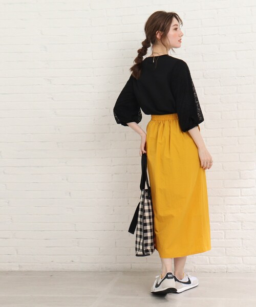 Cutie Blonde（キューティーブロンド）の「◆レース切替五分袖プルオーバー（Tシャツ/カットソー・レディース・レモンイエロー/ブラック/オフホワイト・02/03/01）」の8枚目の写真