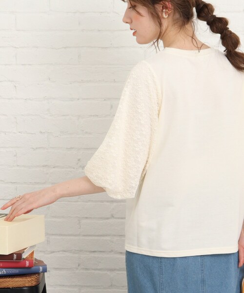 Cutie Blonde（キューティーブロンド）の「◆レース切替五分袖プルオーバー（Tシャツ/カットソー・レディース・レモンイエロー/ブラック/オフホワイト・02/03/01）」の16枚目の写真