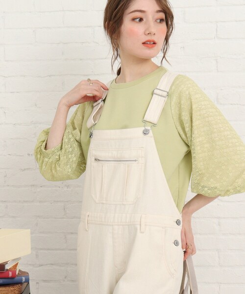 Cutie Blonde（キューティーブロンド）の「◆レース切替五分袖プルオーバー（Tシャツ/カットソー・レディース・レモンイエロー/ブラック/オフホワイト・02/03/01）」の20枚目の写真