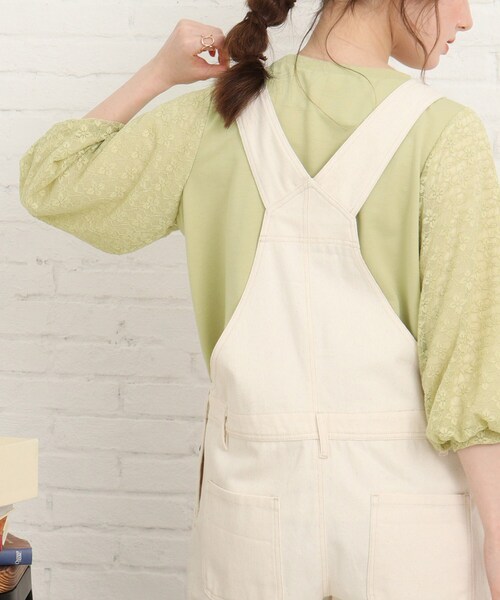 Cutie Blonde（キューティーブロンド）の「◆レース切替五分袖プルオーバー（Tシャツ/カットソー・レディース・レモンイエロー/ブラック/オフホワイト・02/03/01）」の6枚目の写真