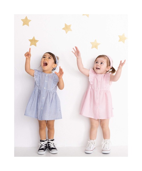 birthday party(バースデイパーティー)の「birthdayparty/布帛フリフリストライプワンピース(80cm~110cm)(ワンピース・キッズ・ピンク系その他/ブルー系その他・80/100/90/110)」の20枚目の写真