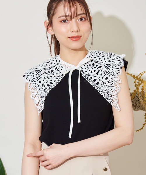 レースカラーカットソー(Tシャツ/カットソー)|Noela(ノエラ)の レースカラーカットソー(Tシャツ/カットソー)|Noela(ノエラ)の
