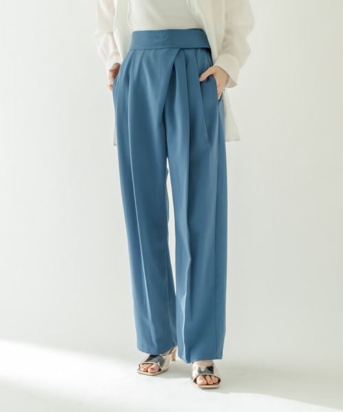 mystic（ミスティック）の「ラップタックパンツ（その他パンツ・レディース・ブラック/オフホワイト/ブルー・1/2）」の3枚目の写真