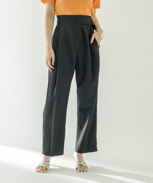 mystic（ミスティック）の「ラップタックパンツ（その他パンツ・レディース・ブラック/オフホワイト/ブルー・1/2）」の2枚目の写真