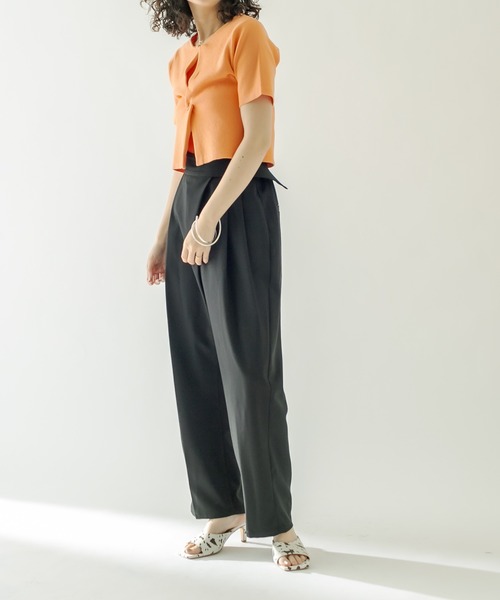 mystic（ミスティック）の「ラップタックパンツ（その他パンツ・レディース・ブラック/オフホワイト/ブルー・1/2）」の5枚目の写真