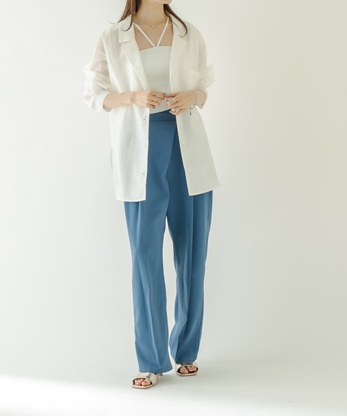 mystic（ミスティック）の「ラップタックパンツ（その他パンツ・レディース・ブラック/オフホワイト/ブルー・1/2）」の15枚目の写真