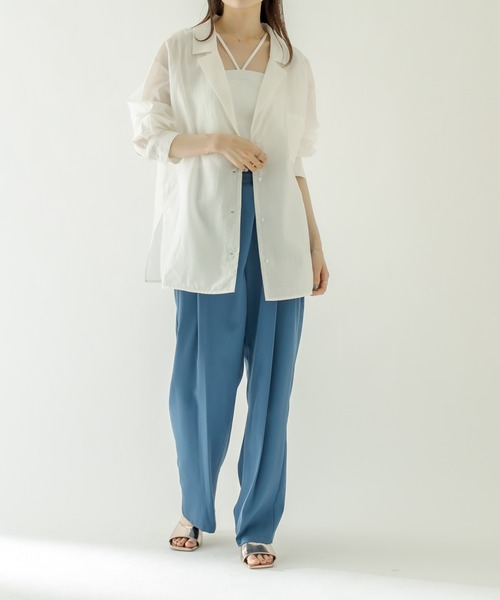 mystic（ミスティック）の「ラップタックパンツ（その他パンツ・レディース・ブラック/オフホワイト/ブルー・1/2）」の6枚目の写真