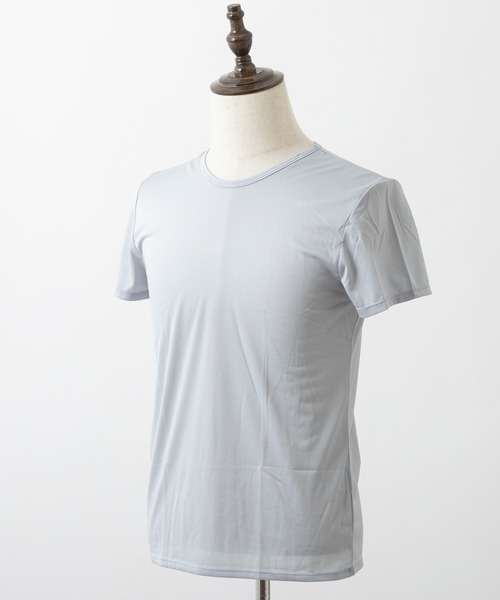 ABBEY MARKET（アビーマーケット）の「クールアンダーウェア(丸首) ミント&キシリトール加工　冷感（Tシャツ/カットソー・メンズ・ホワイト/ベージュ/グレー・LL/3L/S/M/L）」の2枚目の写真