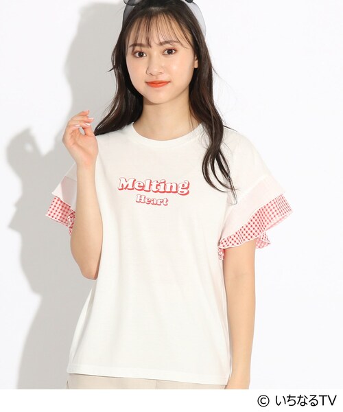 セール いちなるtvコラボ なるデザイン フリルtシャツ Tシャツ カットソー Pink Latte ピンクラテ のファッション通販 Zozotown
