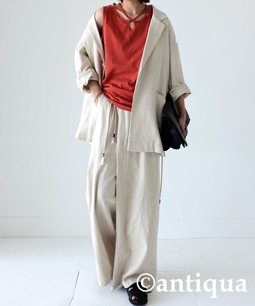 antiqua(アンティカ)の「綿100%クロスデザインタンク(タンクトップ・レディース・ブラック/カーキ/オレンジ/ダークグレー/マスタード・FREE)」の15枚目の写真