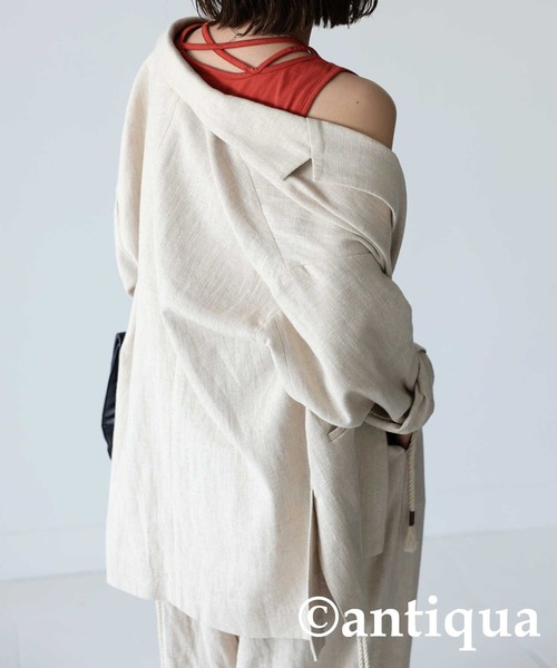 antiqua(アンティカ)の「綿100%クロスデザインタンク(タンクトップ・レディース・ブラック/カーキ/オレンジ/ダークグレー/マスタード・FREE)」の18枚目の写真