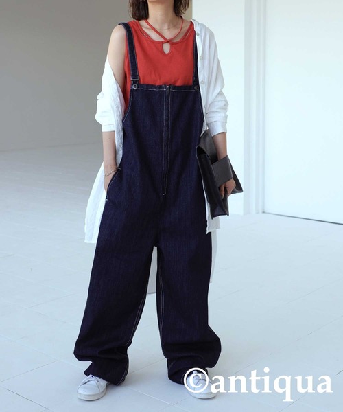 antiqua(アンティカ)の「綿100%クロスデザインタンク(タンクトップ・レディース・ブラック/カーキ/オレンジ/ダークグレー/マスタード・FREE)」の19枚目の写真