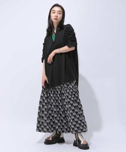 HARE（ハレ）の「ソデギャザーシャツ(HARE)（シャツ/ブラウス・レディース・ホワイト/ブラック・FREE）」の5枚目の写真