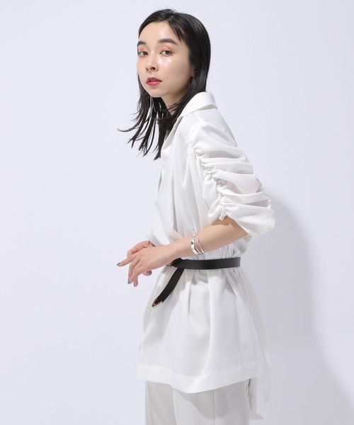 HARE（ハレ）の「ソデギャザーシャツ(HARE)（シャツ/ブラウス・レディース・ホワイト/ブラック・FREE）」の7枚目の写真