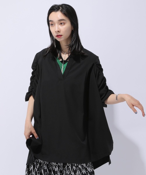 HARE（ハレ）の「ソデギャザーシャツ(HARE)（シャツ/ブラウス・レディース・ホワイト/ブラック・FREE）」の9枚目の写真