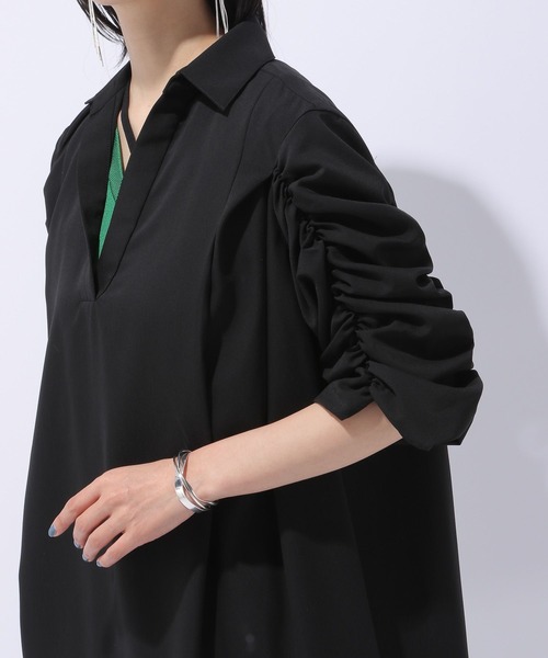 HARE（ハレ）の「ソデギャザーシャツ(HARE)（シャツ/ブラウス・レディース・ホワイト/ブラック・FREE）」の15枚目の写真