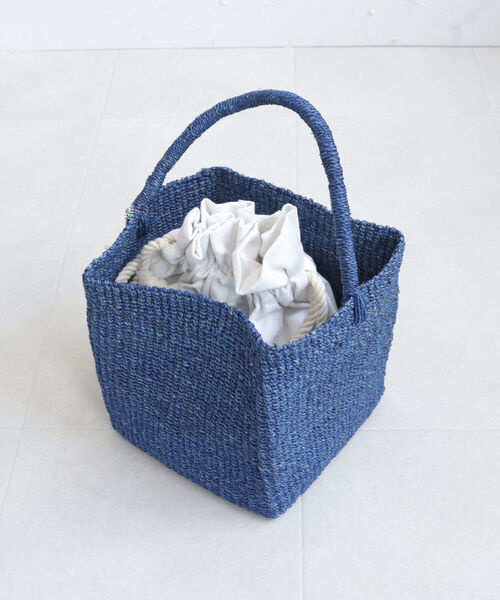 EARTH MADE(アースメイド)の「【EARTH MADE/アースメイド】ABACA SQUARE BAG(かごバッグ・レディース・ブルー/イエロー/グリーン/ピンク・FREE)」の20枚目の写真