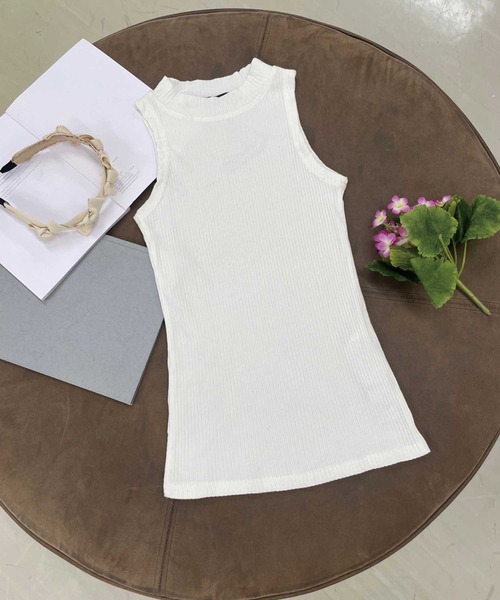 SPIGA(スピーガ)の「ノースリーブハイネック(ニット/セーター・レディース・ブラック/オフホワイト/カーキ/ボルドー/ネイビー・FREE)」の2枚目の写真