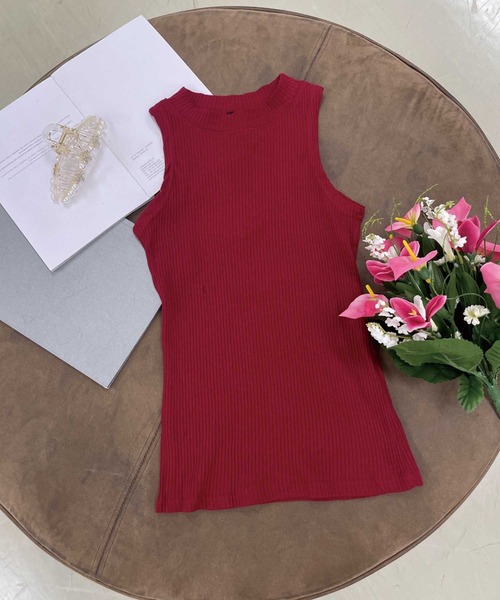 SPIGA(スピーガ)の「ノースリーブハイネック(ニット/セーター・レディース・ブラック/オフホワイト/カーキ/ボルドー/ネイビー・FREE)」の5枚目の写真