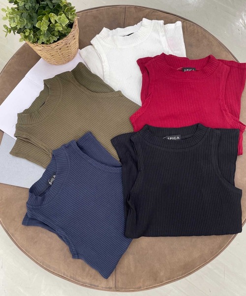 SPIGA(スピーガ)の「ノースリーブハイネック(ニット/セーター・レディース・ブラック/オフホワイト/カーキ/ボルドー/ネイビー・FREE)」の13枚目の写真