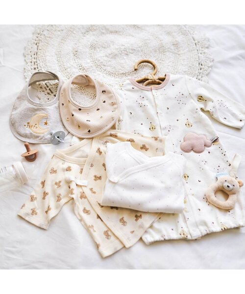 apres les cours（アプレレクール）の「スイーツ・さくらんぼ柄スタイ（スタイ/よだれかけ・キッズ・ピンク/キナリ・90）」の11枚目の写真