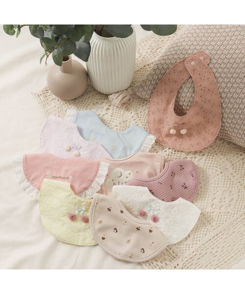 apres les cours（アプレレクール）の「スイーツ・さくらんぼ柄スタイ（スタイ/よだれかけ・キッズ・ピンク/キナリ・90）」の4枚目の写真