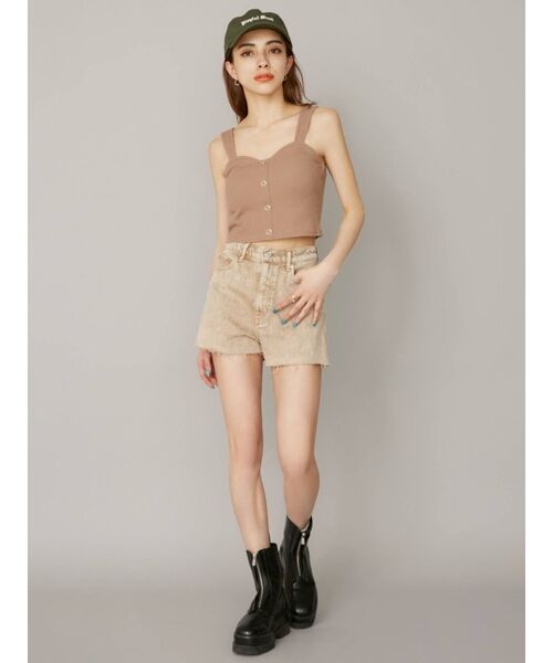 EVRIS（エヴリス）の「ワッフルフロントボタンビスチェ（キャミソール・レディース・ホワイト/ブラック/ベージュ・FREE）」の13枚目の写真