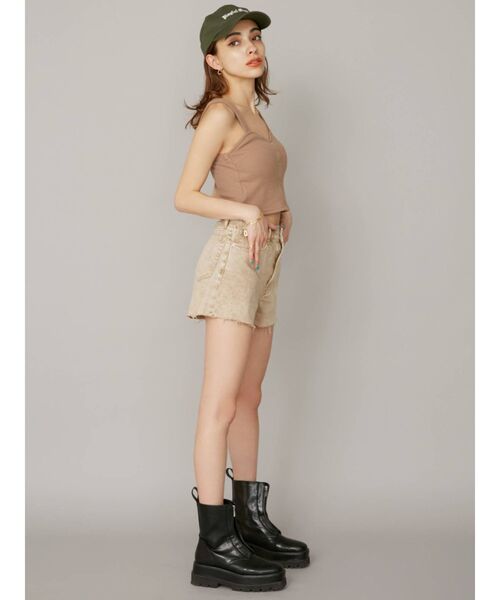 EVRIS（エヴリス）の「ワッフルフロントボタンビスチェ（キャミソール・レディース・ホワイト/ブラック/ベージュ・FREE）」の14枚目の写真