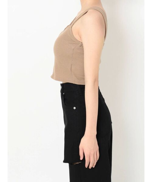 EVRIS（エヴリス）の「ワッフルフロントボタンビスチェ（キャミソール・レディース・ホワイト/ブラック/ベージュ・FREE）」の17枚目の写真