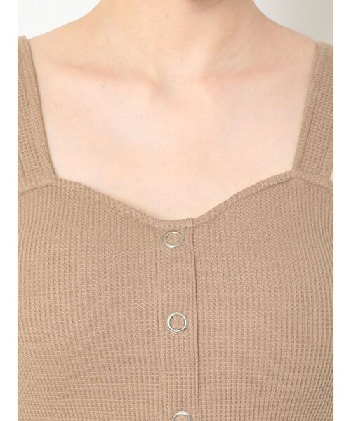 EVRIS（エヴリス）の「ワッフルフロントボタンビスチェ（キャミソール・レディース・ホワイト/ブラック/ベージュ・FREE）」の19枚目の写真