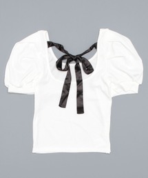 バイカラーバックリボンカットソー