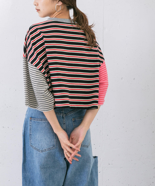 KBF（ケイビーエフ）の「マルチパターンボーダーカットソー（Tシャツ/カットソー・レディース・ブラック系その他/ベージュ系その他/グリーン系その他・ONE）」の16枚目の写真