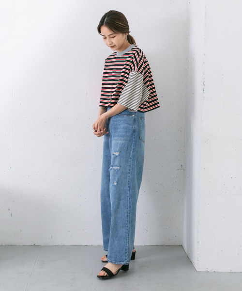 KBF（ケイビーエフ）の「マルチパターンボーダーカットソー（Tシャツ/カットソー・レディース・ブラック系その他/ベージュ系その他/グリーン系その他・ONE）」の19枚目の写真