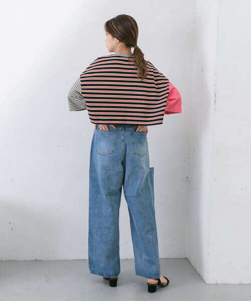 KBF（ケイビーエフ）の「マルチパターンボーダーカットソー（Tシャツ/カットソー・レディース・ブラック系その他/ベージュ系その他/グリーン系その他・ONE）」の20枚目の写真