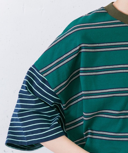 KBF（ケイビーエフ）の「マルチパターンボーダーカットソー（Tシャツ/カットソー・レディース・ブラック系その他/ベージュ系その他/グリーン系その他・ONE）」の8枚目の写真