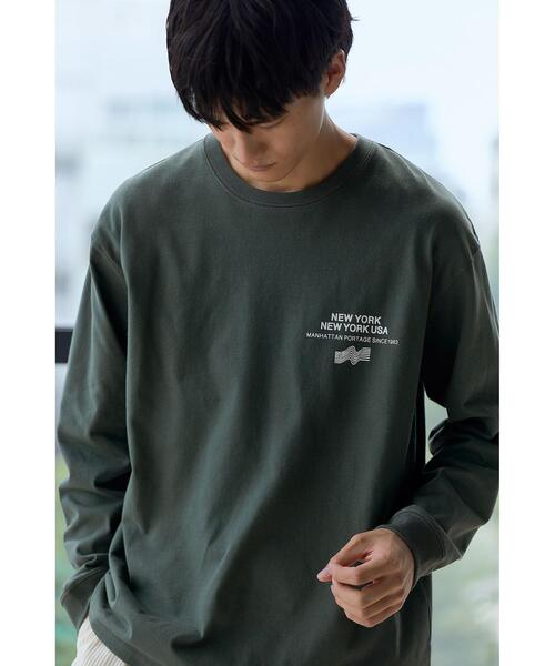 Manhattan Portage(マンハッタンポーテージ)の「【別注】<Manhattan Portage×GLR> ロゴ プリント 長袖 カットソー ロンT(Tシャツ/カットソー・メンズ・ホワイト/ダークグリーン・S/M/L)」の3枚目の写真