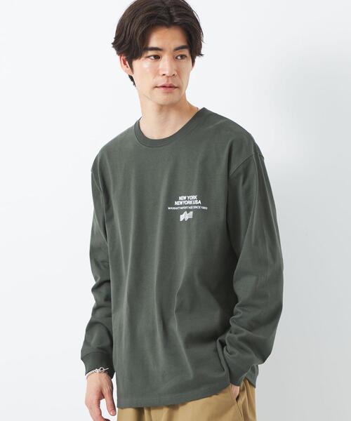 Manhattan Portage(マンハッタンポーテージ)の「【別注】<Manhattan Portage×GLR> ロゴ プリント 長袖 カットソー ロンT(Tシャツ/カットソー・メンズ・ホワイト/ダークグリーン・S/M/L)」の5枚目の写真