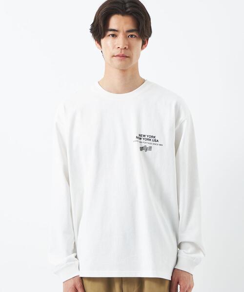 Manhattan Portage(マンハッタンポーテージ)の「【別注】<Manhattan Portage×GLR> ロゴ プリント 長袖 カットソー ロンT(Tシャツ/カットソー・メンズ・ホワイト/ダークグリーン・S/M/L)」の6枚目の写真